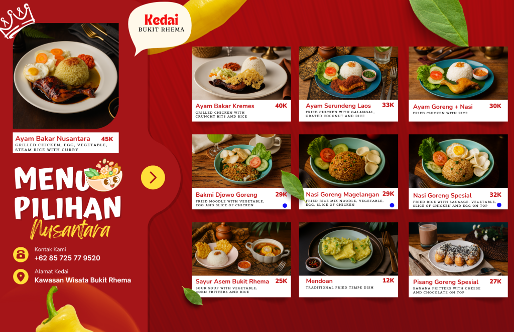 Menu of Kedai Bukit Rhema